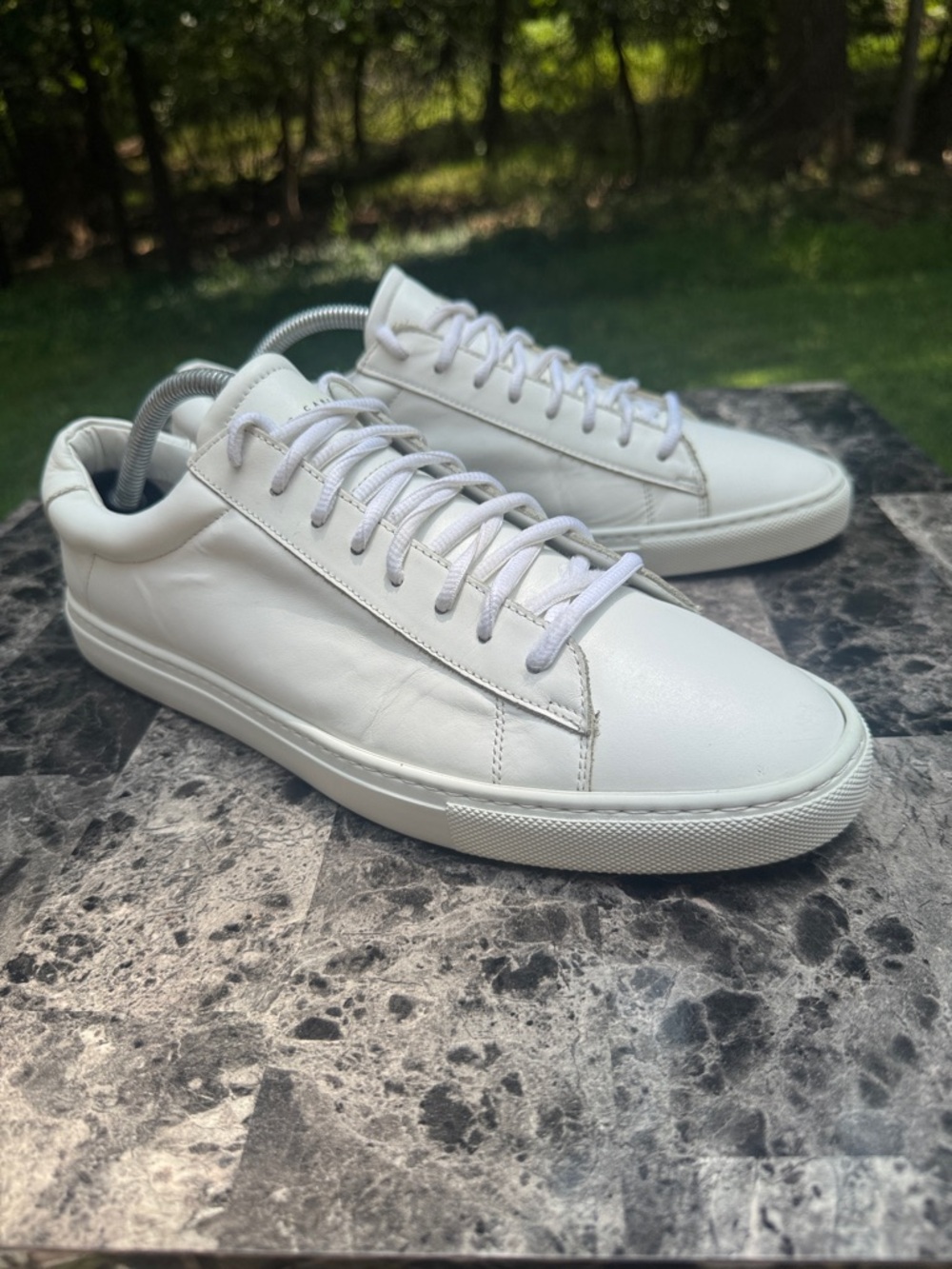 Oliver Cabell Low 1 Sneaker Mens 44 White Leather Lace Up Casual Made in Italy - Picture 10 of 13